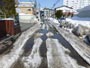 札幌市内、雪解け道