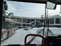 中央バス車窓、吹雪