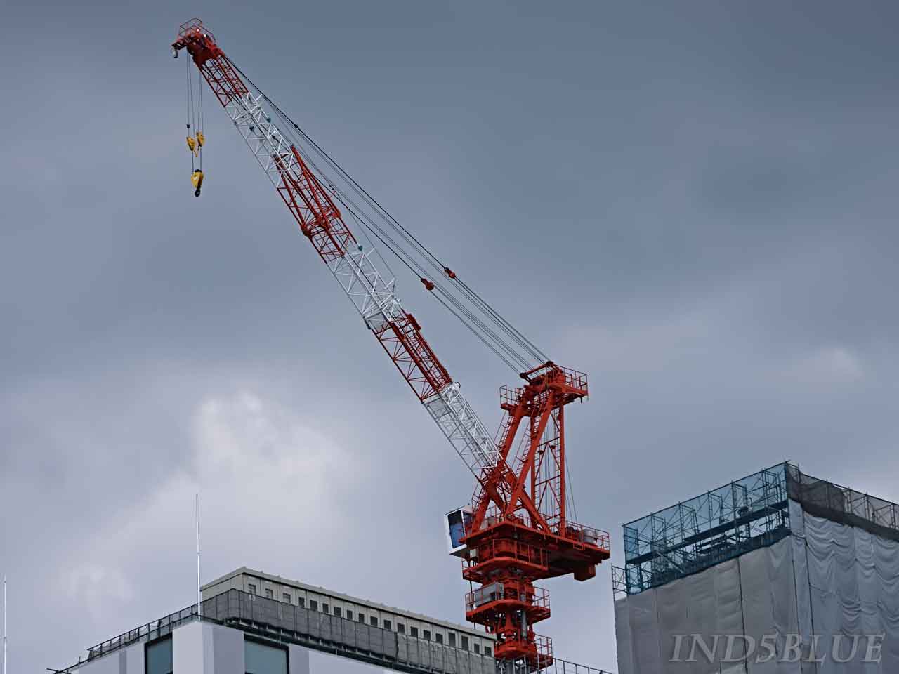 眺望テラスから見た、タワークレーン