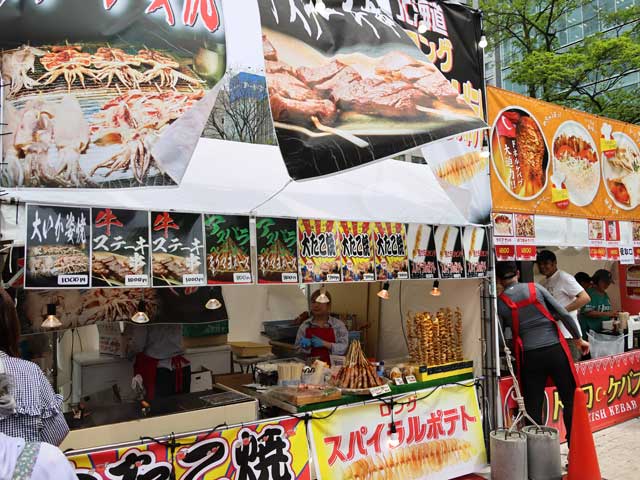 屋台、牛ステーキ