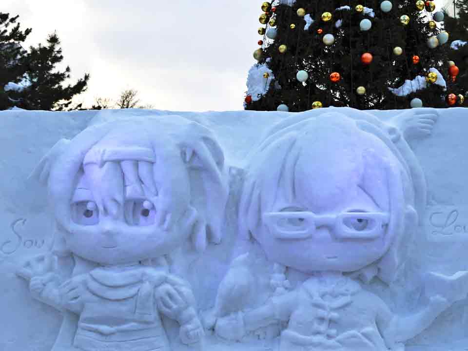 中雪像：まめフェス