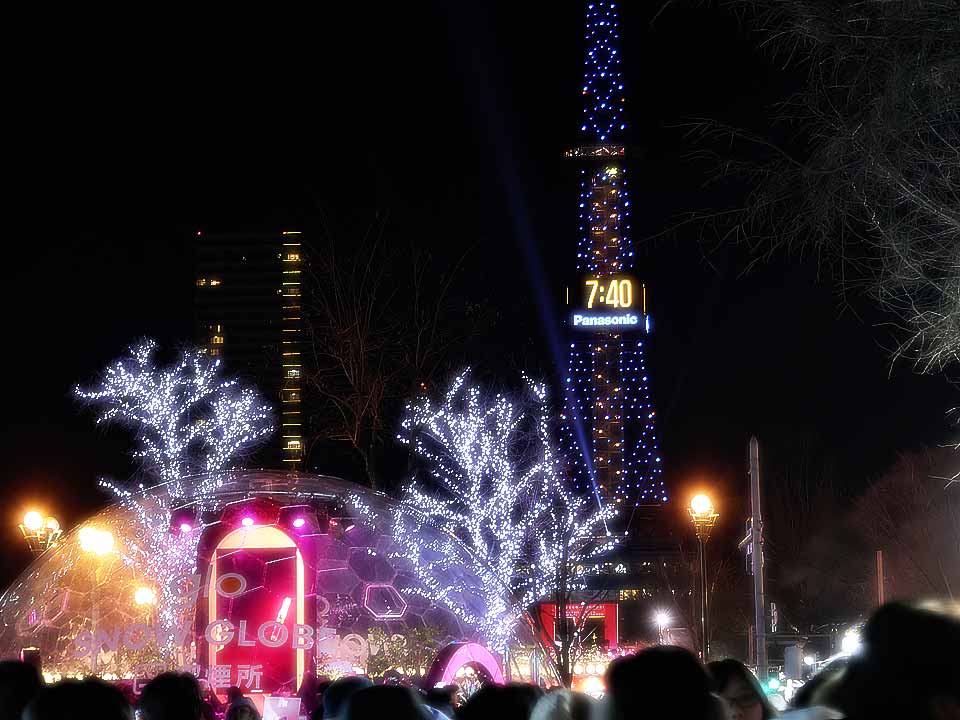 イルミネーションツリー・さっぽろテレビ塔(夜)